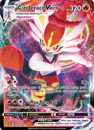 Cinderace VMAX - SWSH02 Rebel Clash - Holofoil - Near Mint (NM)