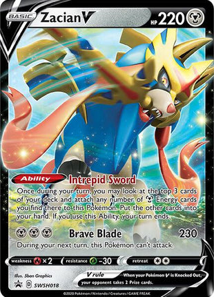Zacian V - SWSH018 - SWSH Sword and Shield Promo Cards - Holofoil - Near Mint (NM)