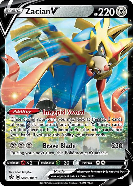 Zacian V - SWSH018 - SWSH Sword and Shield Promo Cards - Holofoil - Near Mint (NM)