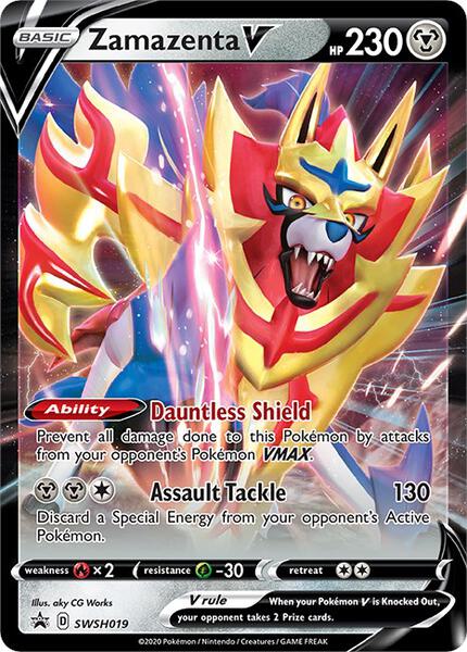 Zamazenta V - SWSH019 - SWSH Sword and Shield Promo Cards - Holofoil - Near Mint (NM)