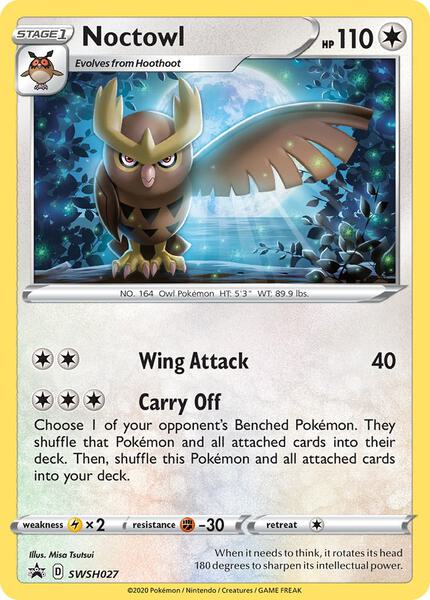 Noctowl - SWSH027 - SWSH Sword and Shield Promo Cards - Holofoil - Near Mint (NM)