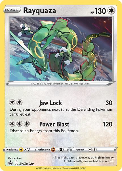 Rayquaza - SWSH029 - SWSH Sword and Shield Promo Cards - Holofoil - Lightly Played (LP)