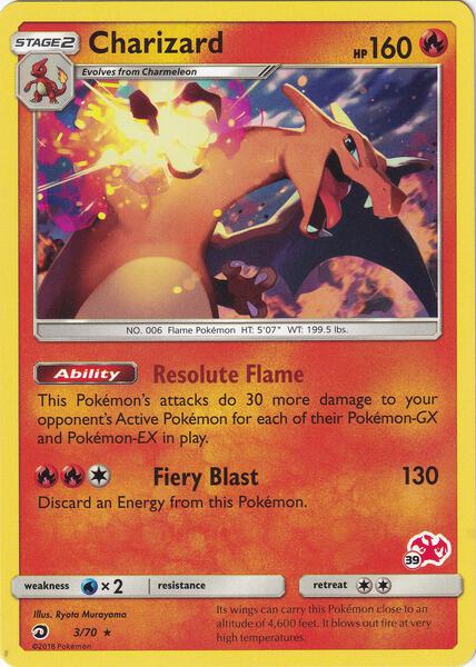 Charizard - 3/70 (#39 Charizard Stamped) - Battle Academy - Near Mint (NM)