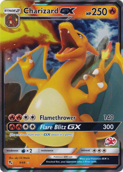 Charizard GX - 9/68 (#60 Charizard Stamped) - Battle Academy - Holofoil - Near Mint (NM)