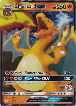 Charizard GX - 9/68 (#60 Charizard Stamped) - Battle Academy - Holofoil - Lightly Played (LP)