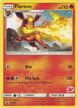 Flareon - SM186 (#44 Charizard Stamped) - Battle Academy - Near Mint (NM)