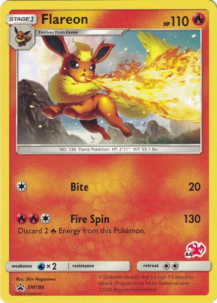 Flareon - SM186 (#44 Charizard Stamped) - Battle Academy - Near Mint (NM)