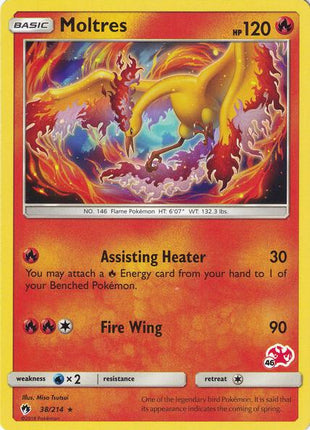 Moltres - 38/214 (#46 Charizard Stamped) - Battle Academy - Near Mint (NM)