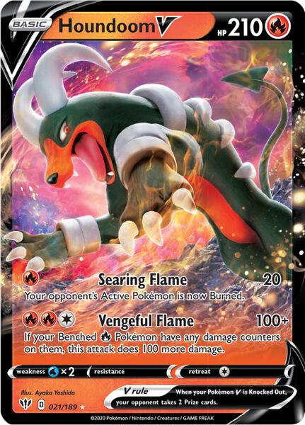 Houndoom V - SWSH03 Darkness Ablaze - Holofoil - Near Mint (NM)