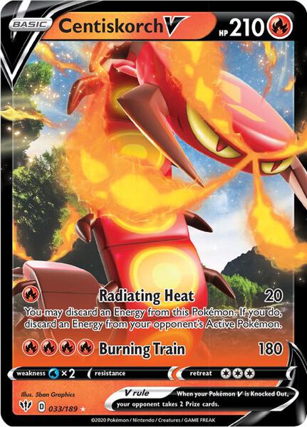 Centiskorch V - SWSH03 Darkness Ablaze - Holofoil - Near Mint (NM)
