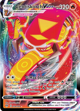 Centiskorch VMAX - SWSH03 Darkness Ablaze - Holofoil - Near Mint (NM)