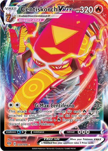 Centiskorch VMAX - SWSH03 Darkness Ablaze - Holofoil - Near Mint (NM)