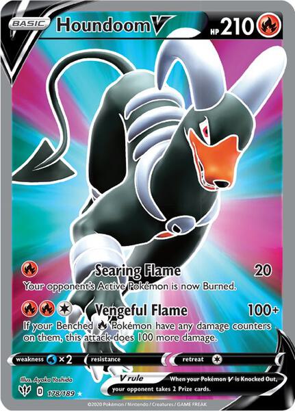 Houndoom V (Full Art) - SWSH03 Darkness Ablaze - Holofoil - Near Mint (NM)