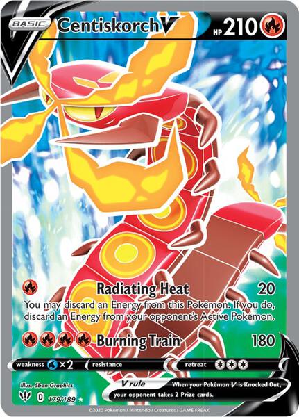 Centiskorch V (Full Art) - SWSH03 Darkness Ablaze - Holofoil - Near Mint (NM)