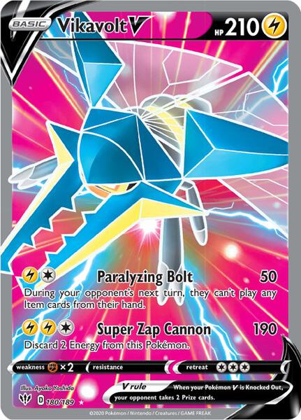 Vikavolt V (Full Art) - SWSH03 Darkness Ablaze - Holofoil - Near Mint (NM)