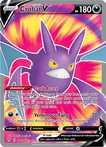 Crobat V (Full Art) - SWSH03 Darkness Ablaze - Holofoil - Near Mint (NM)