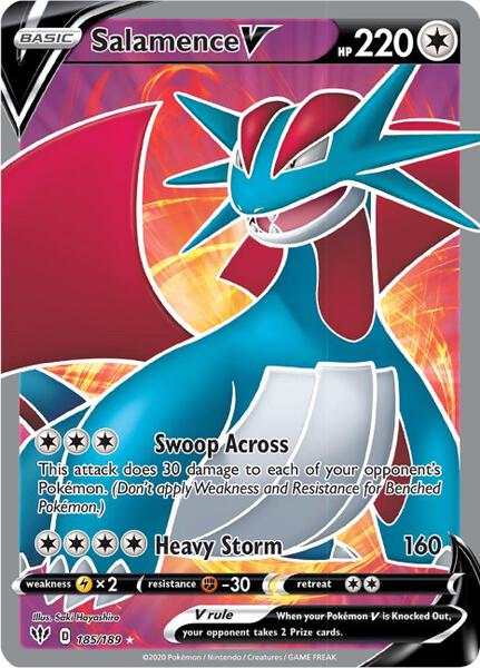 Salamence V (Full Art) - SWSH03 Darkness Ablaze - Holofoil - Near Mint (NM)