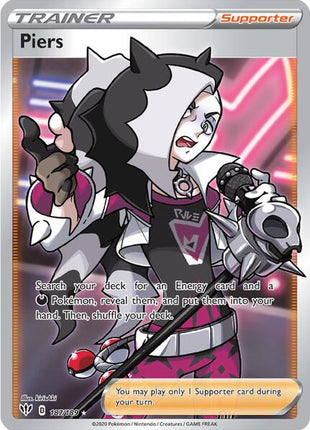 Piers (Full Art) - SWSH03 Darkness Ablaze - Holofoil - Near Mint (NM)