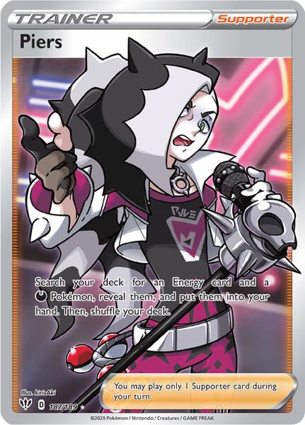 Piers (Full Art) - SWSH03 Darkness Ablaze - Holofoil - Near Mint (NM)