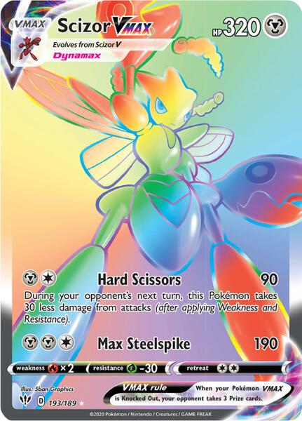 Scizor VMAX (Secret) - SWSH03 Darkness Ablaze - Holofoil - Near Mint (NM)