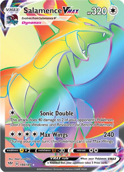 Salamence VMAX (Secret) - SWSH03 Darkness Ablaze - Holofoil - Near Mint (NM)