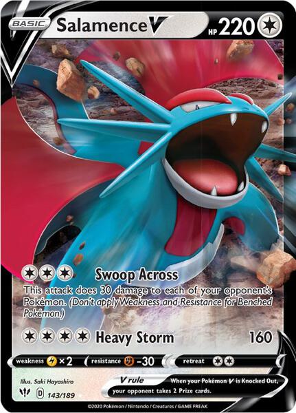 Salamence V - SWSH03 Darkness Ablaze - Holofoil - Near Mint (NM)