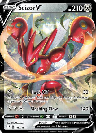 Scizor V - SWSH03 Darkness Ablaze - Holofoil - Near Mint (NM)