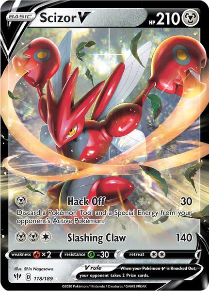 Scizor V - SWSH03 Darkness Ablaze - Holofoil - Near Mint (NM)