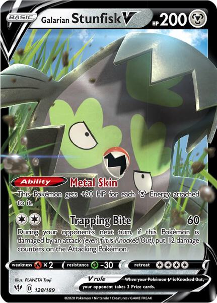 Galarian Stunfisk V - SWSH03 Darkness Ablaze - Holofoil - Near Mint (NM)