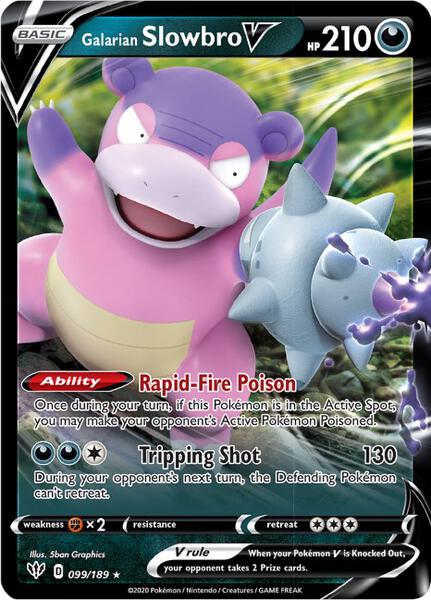 Galarian Slowbro V - SWSH03 Darkness Ablaze - Holofoil - Near Mint (NM)