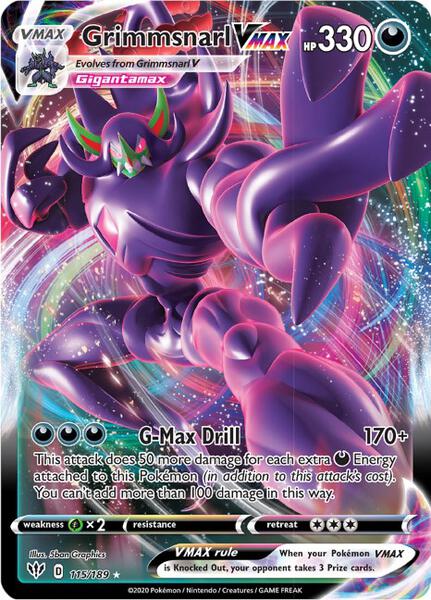 Grimmsnarl VMAX - SWSH03 Darkness Ablaze - Holofoil - Near Mint (NM)