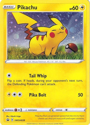 Pikachu - SWSH039 - SWSH Sword and Shield Promo Cards - Holofoil - Near Mint (NM)