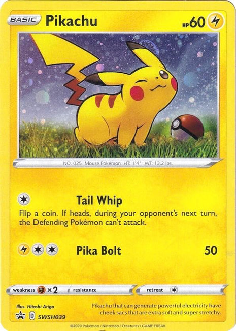 Pikachu - SWSH039 - SWSH Sword and Shield Promo Cards - Holofoil - Near Mint (NM)