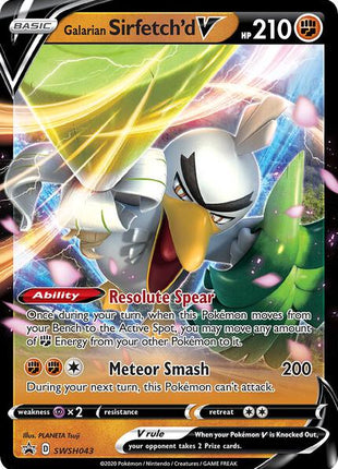 Galarian Sirfetch'd V - SWSH043 - SWSH Sword and Shield Promo Cards - Holofoil - Near Mint (NM)