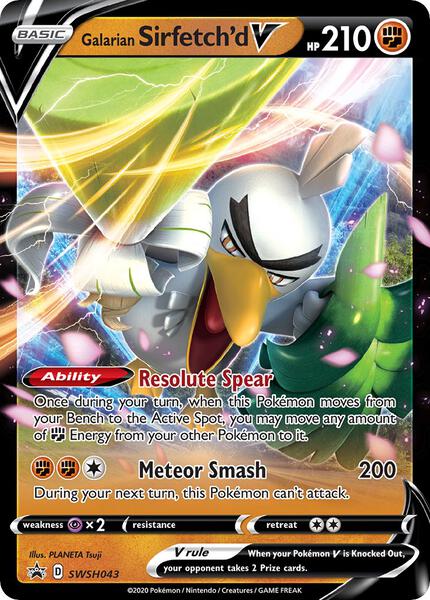 Galarian Sirfetch'd V - SWSH043 - SWSH Sword and Shield Promo Cards - Holofoil - Near Mint (NM)