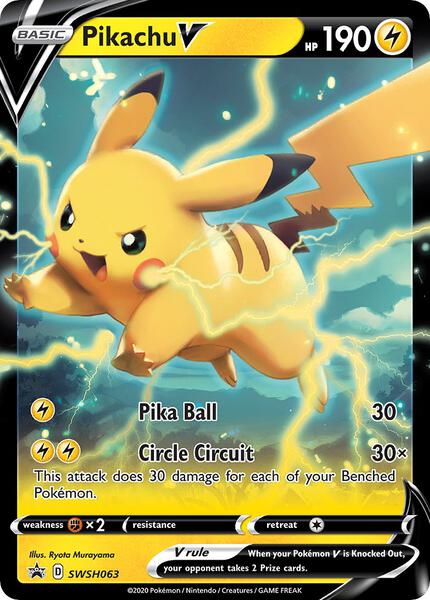 Pikachu V - SWSH063 - SWSH Sword and Shield Promo Cards - Holofoil - Near Mint (NM)
