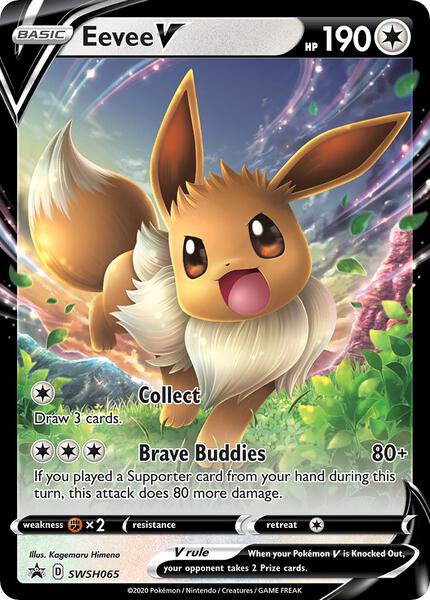 Eevee V - SWSH065 - SWSH Sword and Shield Promo Cards - Holofoil - Near Mint (NM)