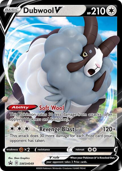 Dubwool V - SWSH049 - SWSH Sword and Shield Promo Cards - Holofoil - Near Mint (NM)