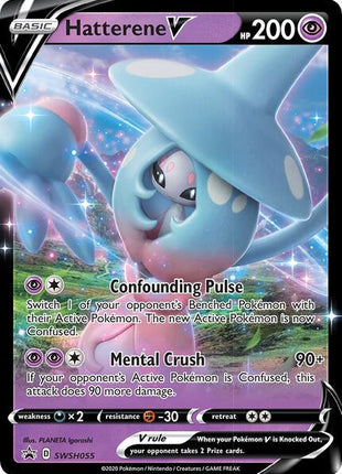 Hatterene V - SWSH055 - SWSH Sword and Shield Promo Cards - Holofoil - Near Mint (NM)