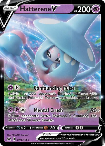 Hatterene V - SWSH055 - SWSH Sword and Shield Promo Cards - Holofoil - Near Mint (NM)