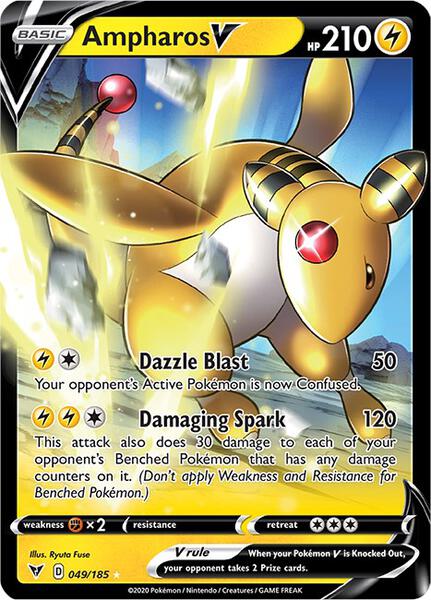 Ampharos V - SWSH04 Vivid Voltage - Holofoil - Near Mint (NM)