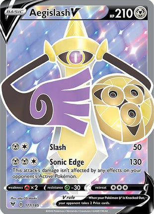 Aegislash V (Full Art) - SWSH04 Vivid Voltage - Holofoil - Near Mint (NM)