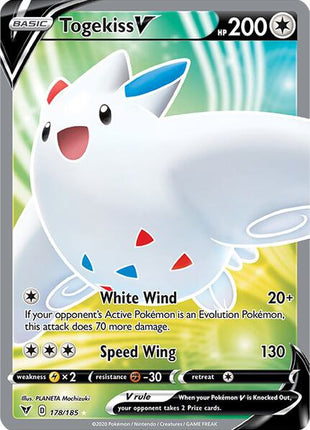 Togekiss V (Full Art) - SWSH04 Vivid Voltage - Holofoil - Near Mint (NM)