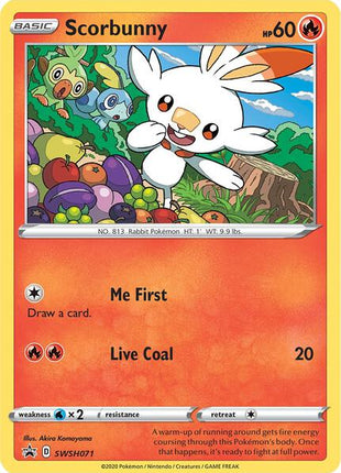 Scorbunny - SWSH071 - SWSH Sword and Shield Promo Cards - Holofoil - Near Mint (NM)
