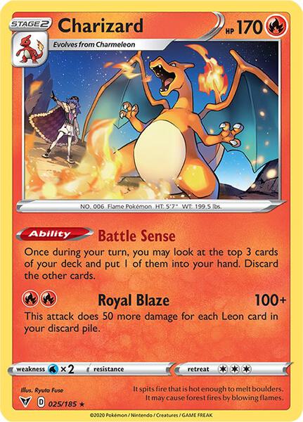 Charizard - 25/185 (Cracked Ice Holo) - Deck Exclusives - Holofoil - Near Mint (NM)