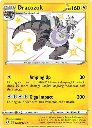 Dracozolt - Shining Fates Shiny Vault - Holofoil - Near Mint (NM)