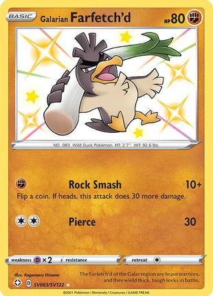 Galarian Farfetch'd - Shining Fates Shiny Vault - Holofoil - Near Mint (NM)