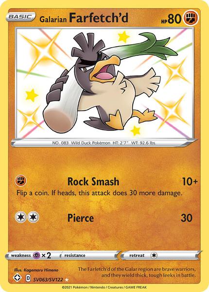 Galarian Farfetch'd - Shining Fates Shiny Vault - Holofoil - Near Mint (NM)