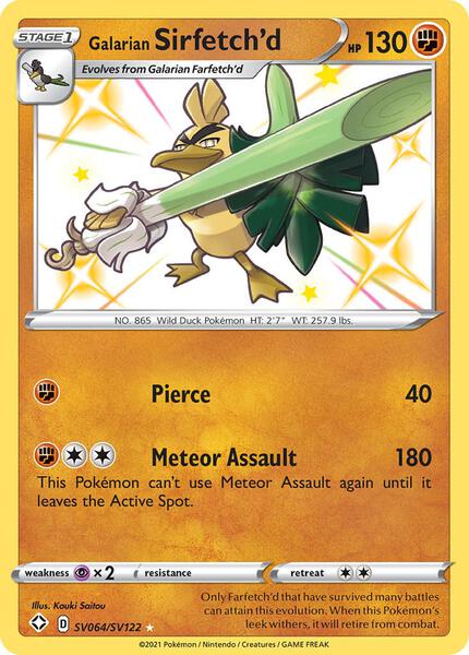 Galarian Sirfetch'd - Shining Fates Shiny Vault - Holofoil - Near Mint (NM)