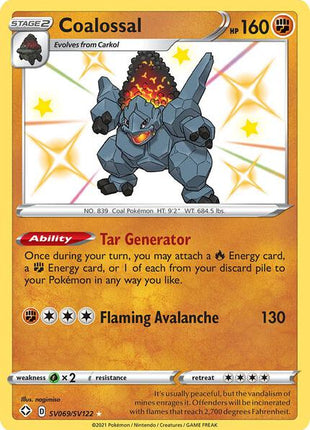 Coalossal - Shining Fates Shiny Vault - Holofoil - Near Mint (NM)